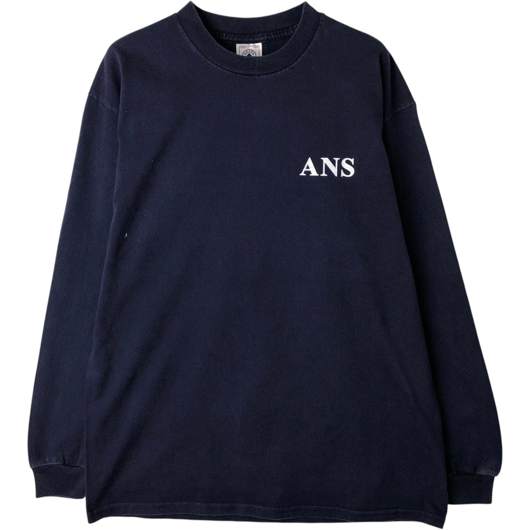 90s-era Delta PRO WEIGHT Message Long-Sleeve T-Shirt, Men's Size L (Equivalent), Vintage cotton navy blue type Vintage Second Hand