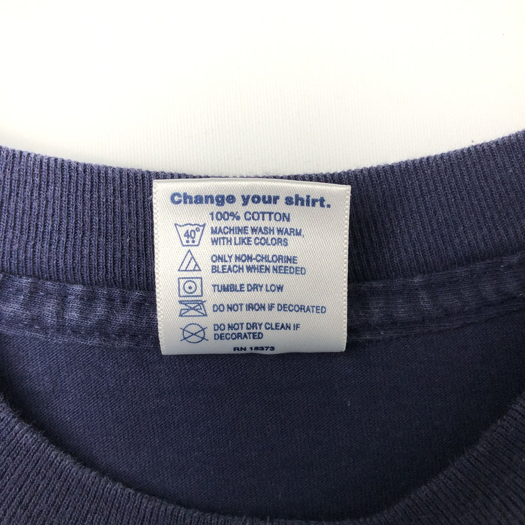 90s-era Delta PRO WEIGHT Message Long-Sleeve T-Shirt, Men's Size L (Equivalent), Vintage cotton navy blue type Vintage Second Hand