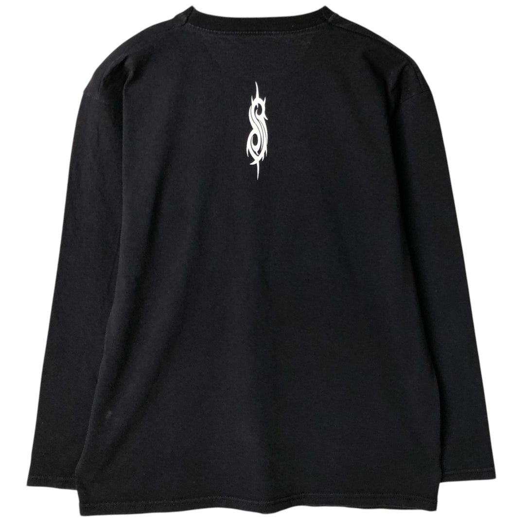 Slipknot Print Long-Sleeve Band T-Shirt (Band Tee, Made in the UK, Men's Size M) cotton black type Vintage Second Hand