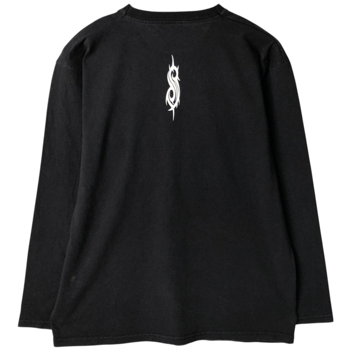 Slipknot Print Long-Sleeve Band T-Shirt (Band Tee, Made in the UK, Men's Size M) cotton black type Vintage Second Hand