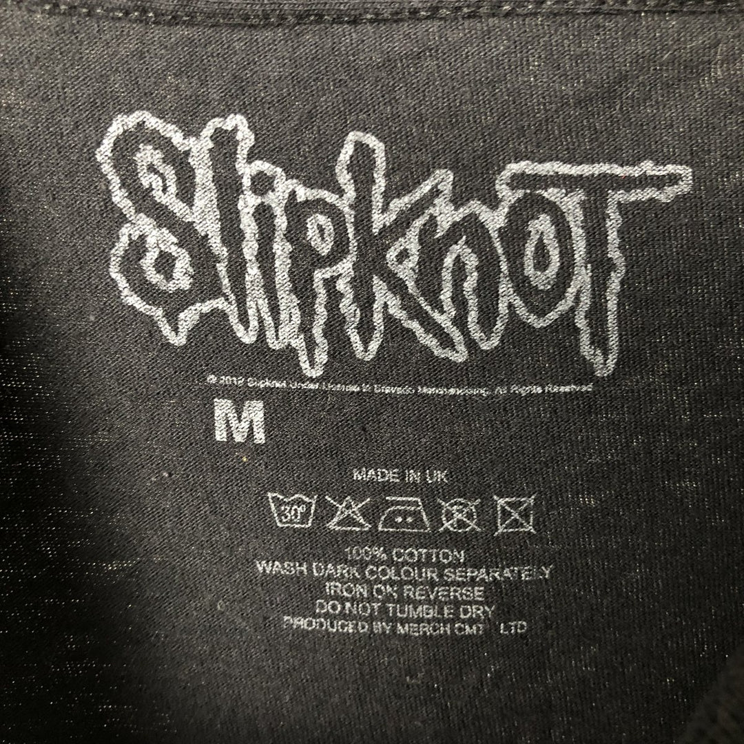 Slipknot Print Long-Sleeve Band T-Shirt (Band Tee, Made in the UK, Men's Size M) cotton black type Vintage Second Hand