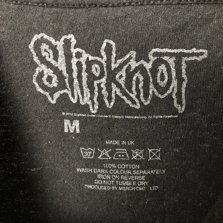 Slipknot Print Long-Sleeve Band T-Shirt (Band Tee, Made in the UK, Men's Size M) cotton black type Vintage Second Hand