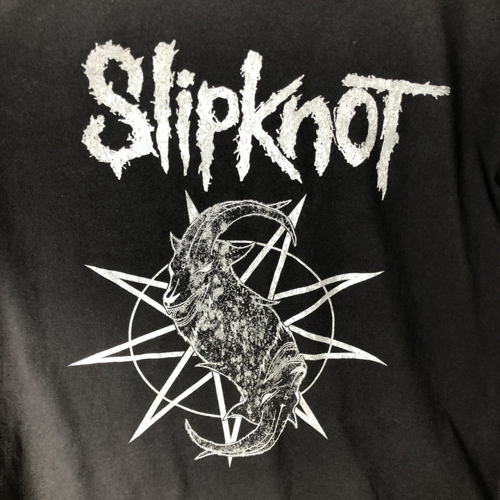 Slipknot Print Long-Sleeve Band T-Shirt (Band Tee, Made in the UK, Men's Size M) cotton black type Vintage Second Hand
