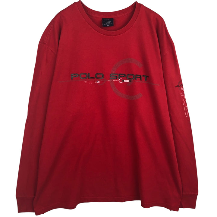 Ralph Lauren POLO SPORT long-sleeved T-shirt, men's size XL cotton red type Vintage Second Hand