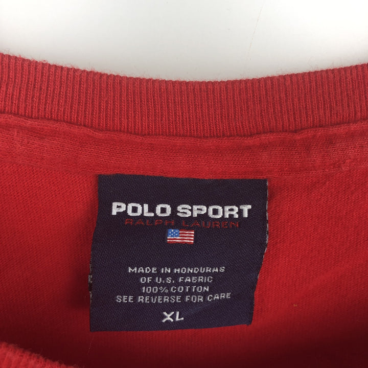 Ralph Lauren POLO SPORT long-sleeved T-shirt, men's size XL cotton red type Vintage Second Hand