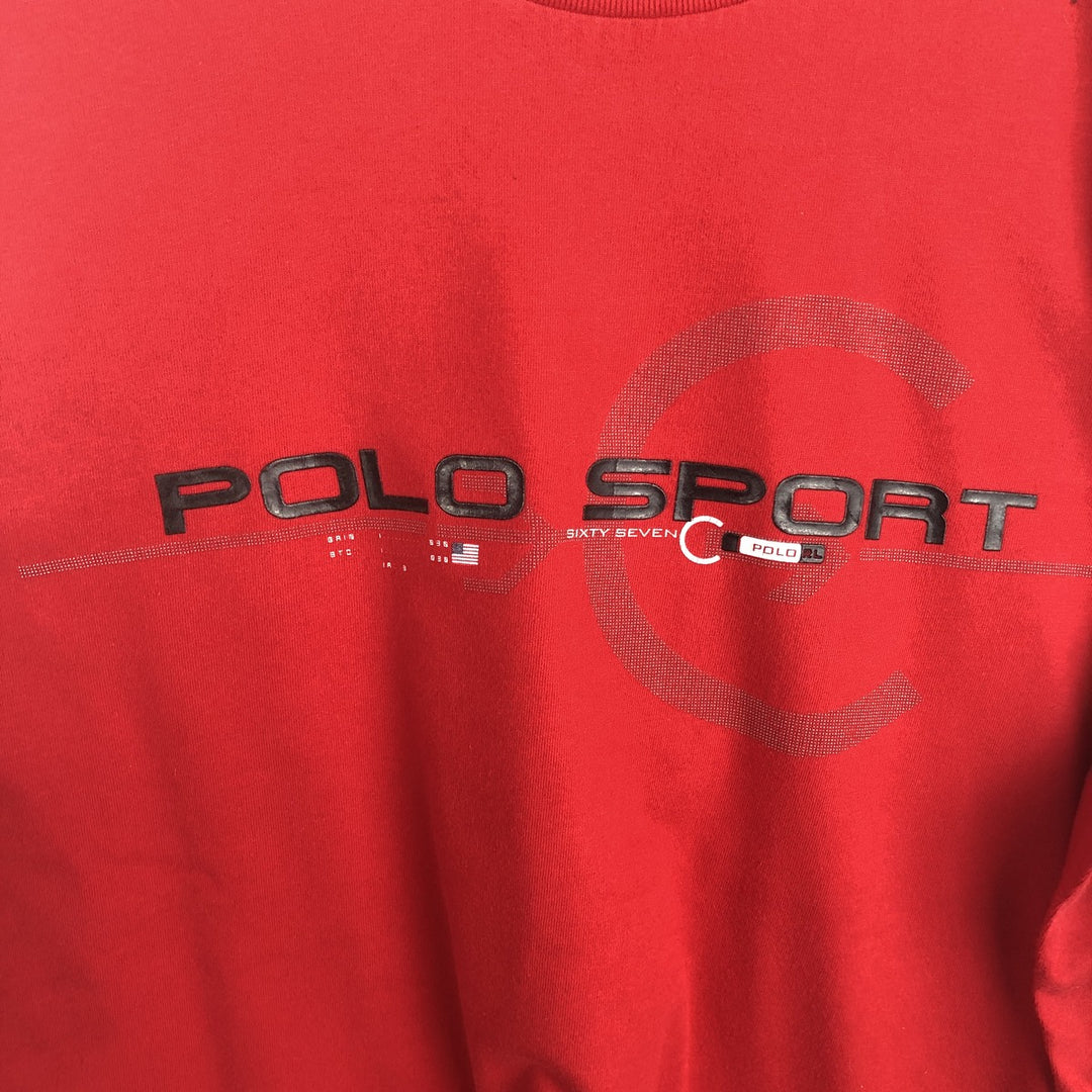 Ralph Lauren POLO SPORT long-sleeved T-shirt, men's size XL cotton red type Vintage Second Hand
