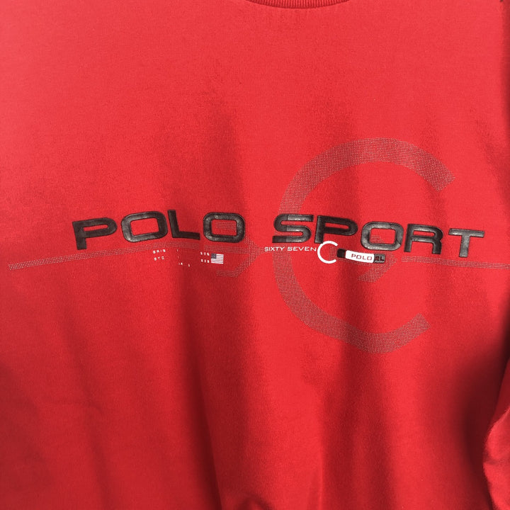 Ralph Lauren POLO SPORT long-sleeved T-shirt, men's size XL cotton red type Vintage Second Hand