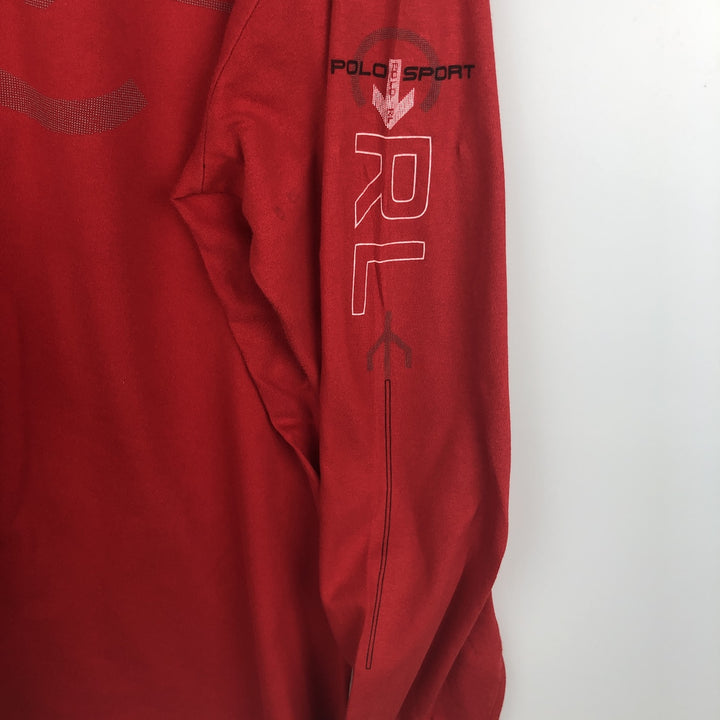Ralph Lauren POLO SPORT long-sleeved T-shirt, men's size XL cotton red type Vintage Second Hand