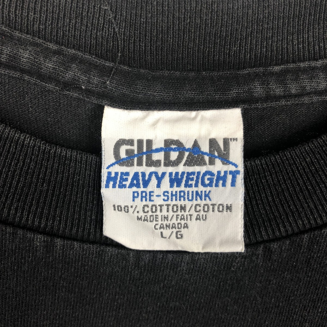 90'S Gildan Long-Sleeve T-Shirt, Made in Canada, Men's Size L (approx.) cotton black type Vintage Second Hand