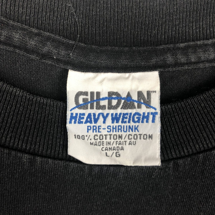 90'S Gildan Long-Sleeve T-Shirt, Made in Canada, Men's Size L (approx.) cotton black type Vintage Second Hand