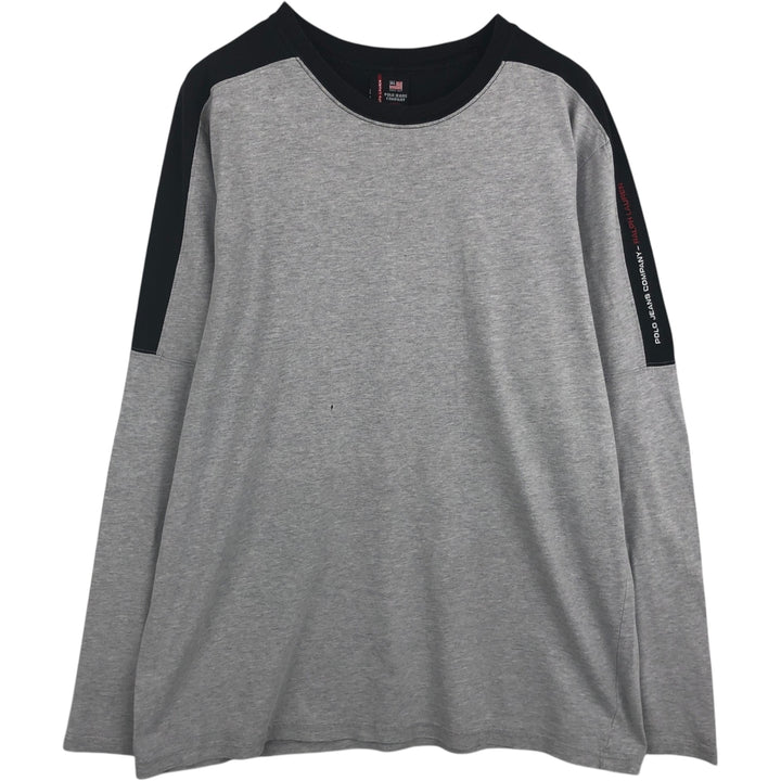 Ralph Lauren Polo Jeans Company long-sleeved T-shirt, men's size L cotton gray type Vintage Second Hand