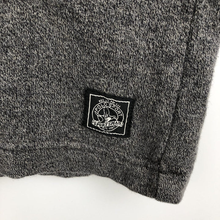90'S Ralph Lauren POLO SPORTSMAN Henley Neck Long-Sleeve T-Shirt, Men's Size XL (Equivalent), Vintage cotton gray type Vintage Second Hand