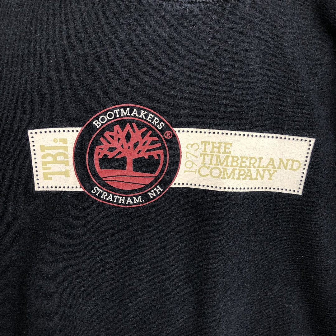 Timberland Back Logo Long-Sleeve T-Shirt (Men's Size L) cotton black type Vintage Second Hand