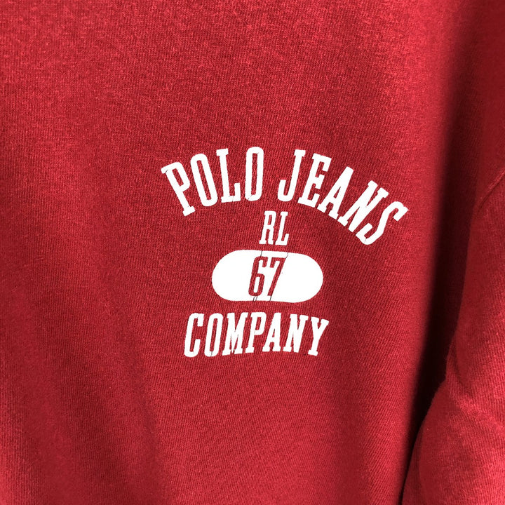 2000'S Ralph Lauren Polo Jeans Company long-sleeved T-shirt, men's size small cotton red type Vintage Second Hand