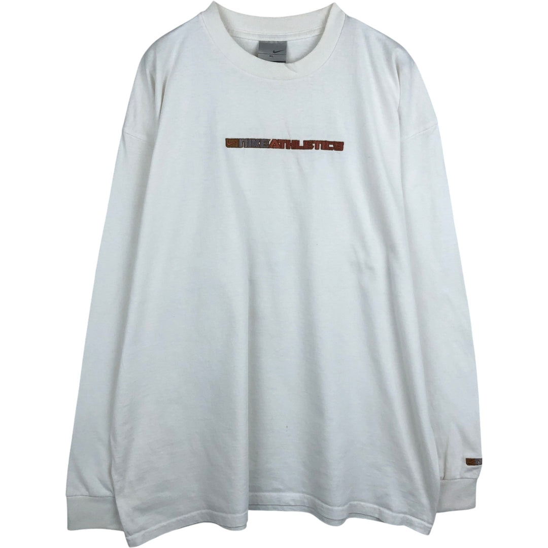 90s-00'S Nike Long-Sleeve T-Shirt, Made in USA, Men's XL equivalent, Vintage cotton white type Vintage Second Hand