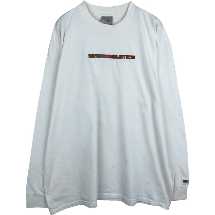 90s-00'S Nike Long-Sleeve T-Shirt, Made in USA, Men's XL equivalent, Vintage cotton white type Vintage Second Hand
