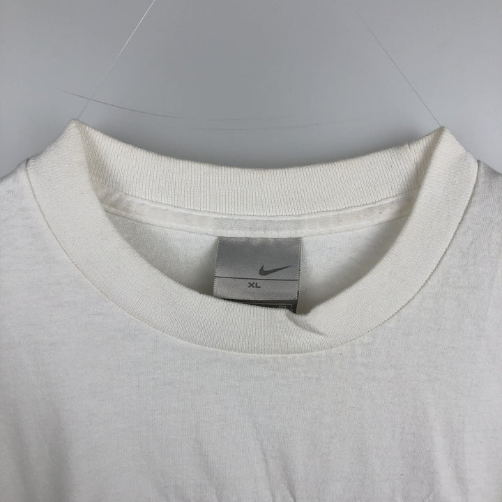90s-00'S Nike Long-Sleeve T-Shirt, Made in USA, Men's XL equivalent, Vintage cotton white type Vintage Second Hand
