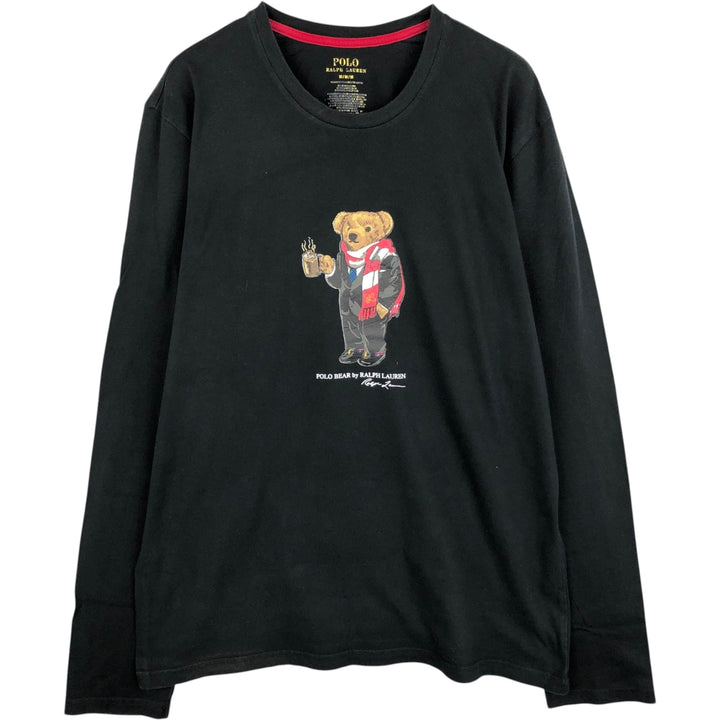 Ralph Lauren POLO RALPH LAUREN Polo Bear Long-Sleeve T-Shirt (Men's Size M) cotton black type Vintage Second Hand