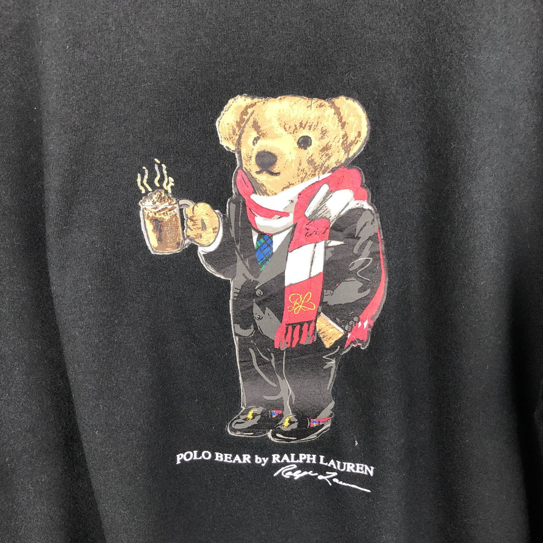 Ralph Lauren POLO RALPH LAUREN Polo Bear Long-Sleeve T-Shirt (Men's Size M) cotton black type Vintage Second Hand