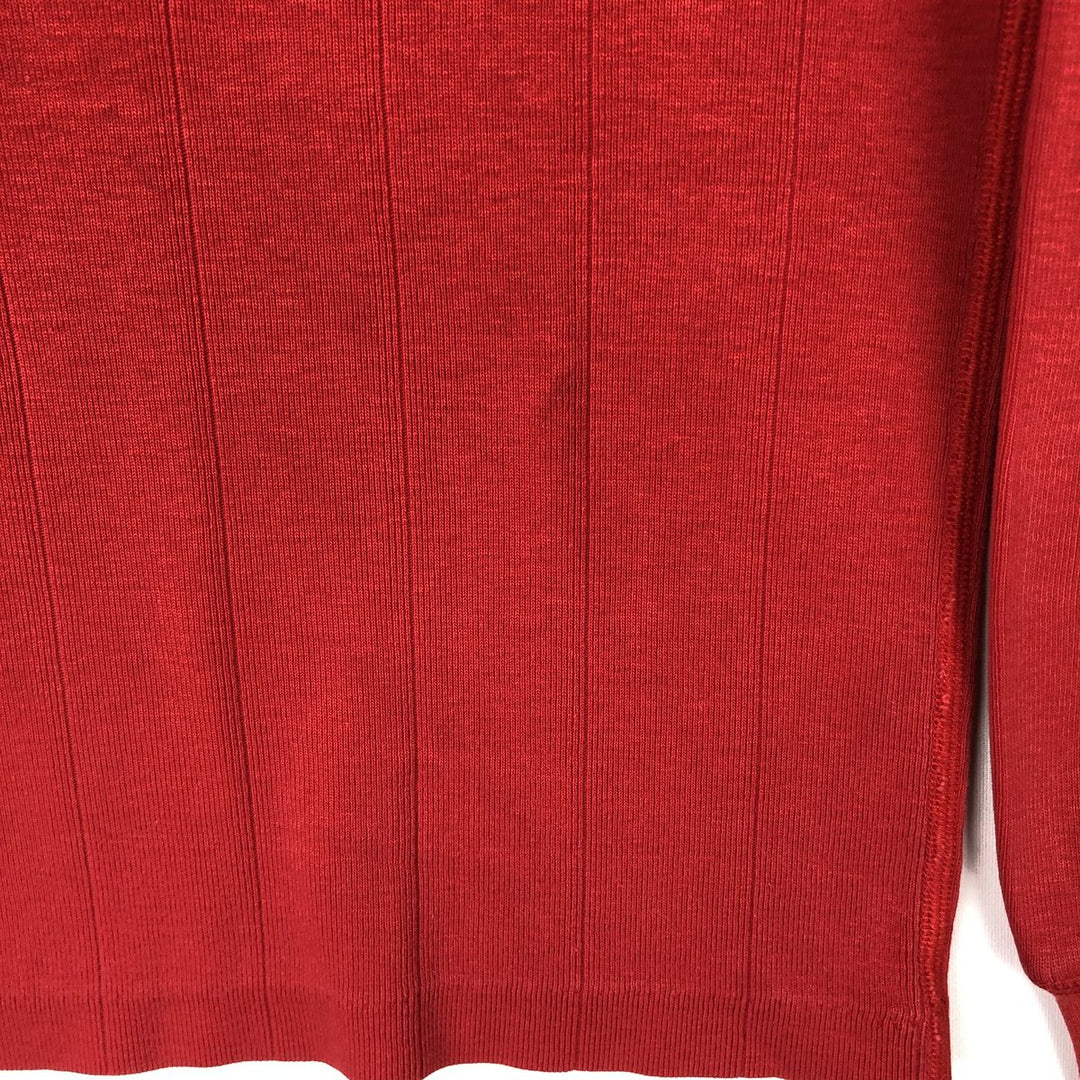 80s-90'S Eddie Bauer Black Tag Henley Neck Long-Sleeve T-Shirt (Men's Size S) Vintage cotton red type Vintage Second Hand