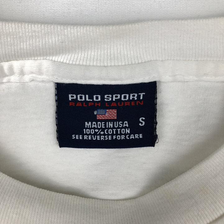 90'S Ralph Lauren POLO SPORT Long-Sleeve T-Shirt, Made in USA, Men's Size S (Equivalent), Vintage cotton white type Vintage Second Hand