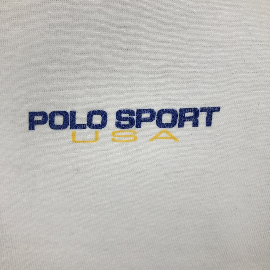 90'S Ralph Lauren POLO SPORT Long-Sleeve T-Shirt, Made in USA, Men's Size S (Equivalent), Vintage cotton white type Vintage Second Hand
