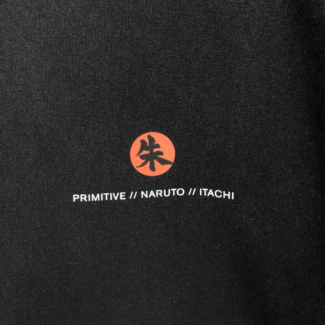 PRIMITIVE NARUTO SHIPPUDEN Uchiha Itachi Anime Character Print Long-Sleeve T-Shirt (Men's Size M) cotton black type Vintage Second Hand