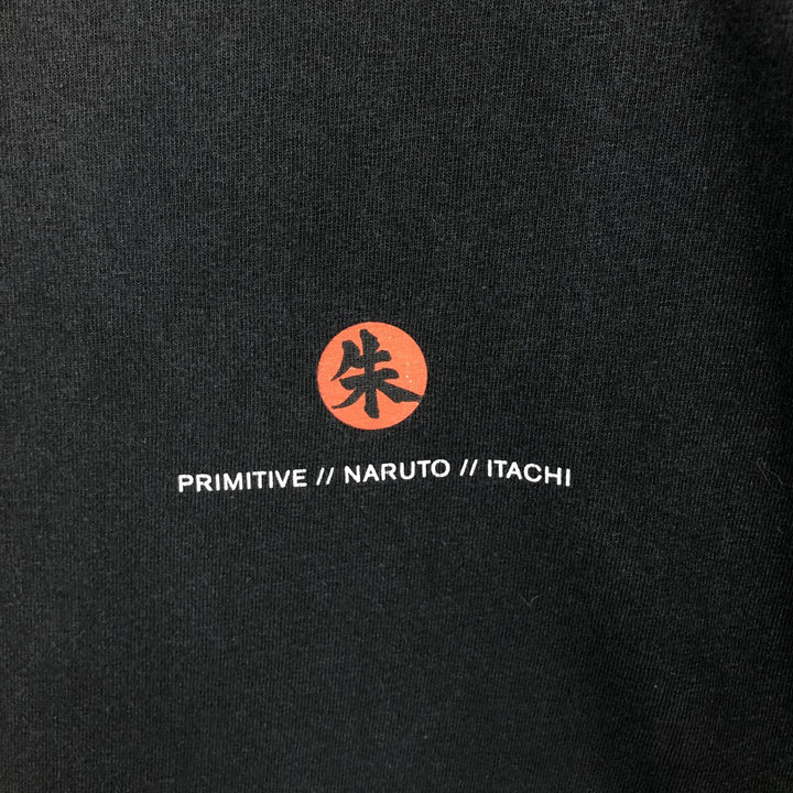 PRIMITIVE NARUTO SHIPPUDEN Uchiha Itachi Anime Character Print Long-Sleeve T-Shirt (Men's Size M) cotton black type Vintage Second Hand