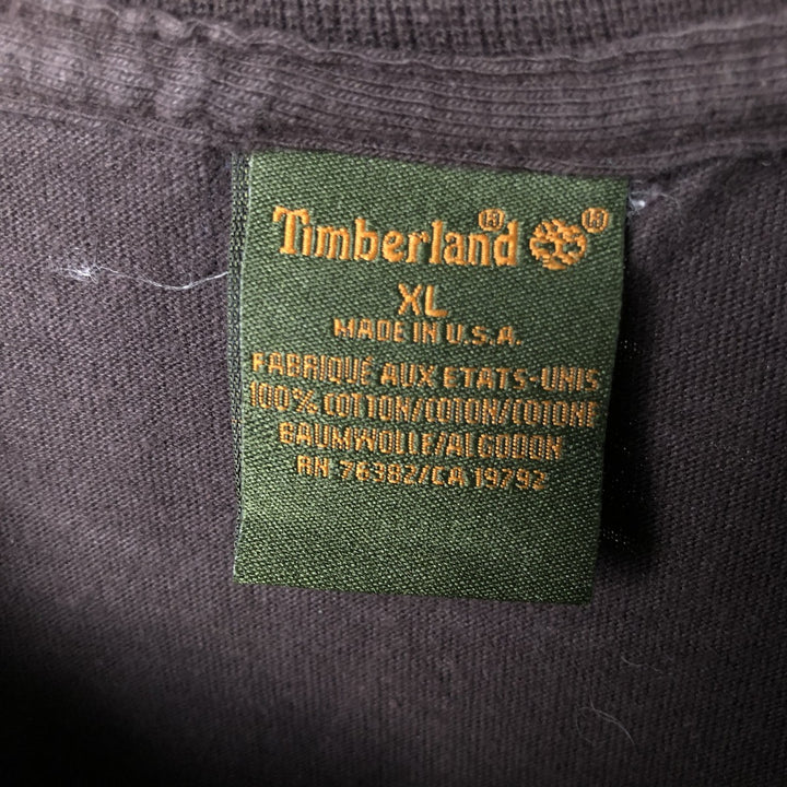 90s-00'S Timberland long-sleeved T-shirt, Made in USA, Men's XL cotton Charcoal Vintage Second Hand