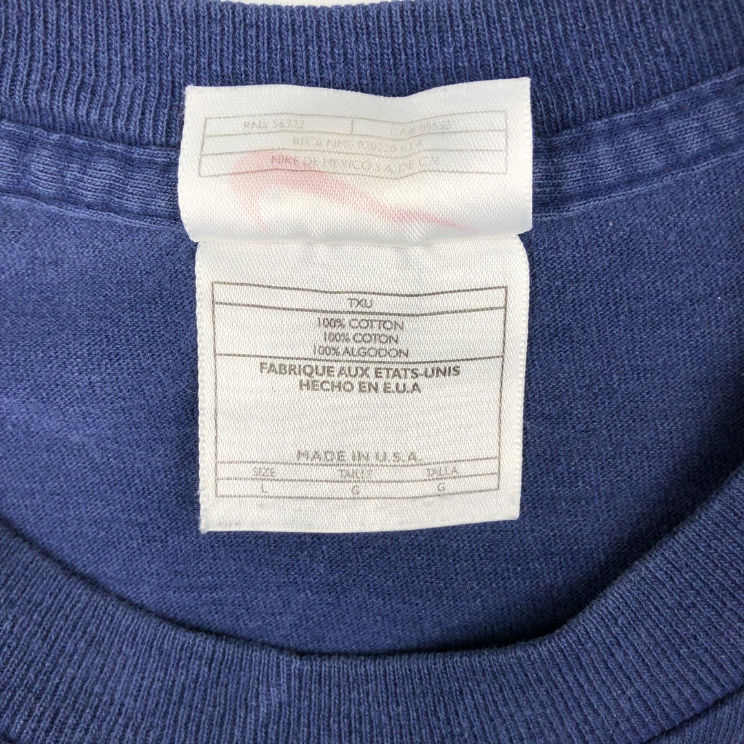 90'S Nike Long-Sleeve T-Shirt, Made in USA, Men's Size L (Equivalent), Vintage cotton Navy blue Vintage Second Hand