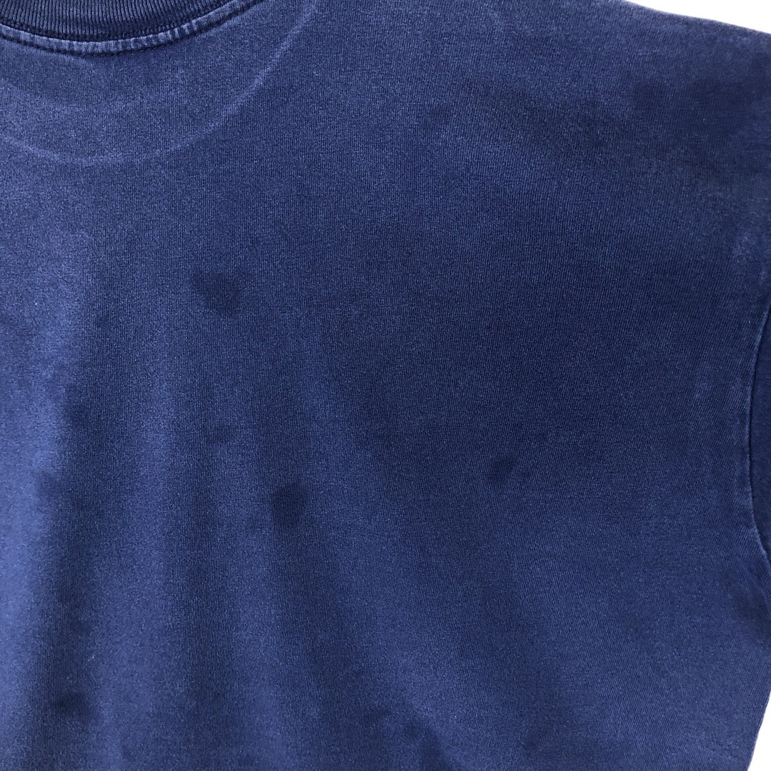 90'S Nike Long-Sleeve T-Shirt, Made in USA, Men's Size L (Equivalent), Vintage cotton Navy blue Vintage Second Hand