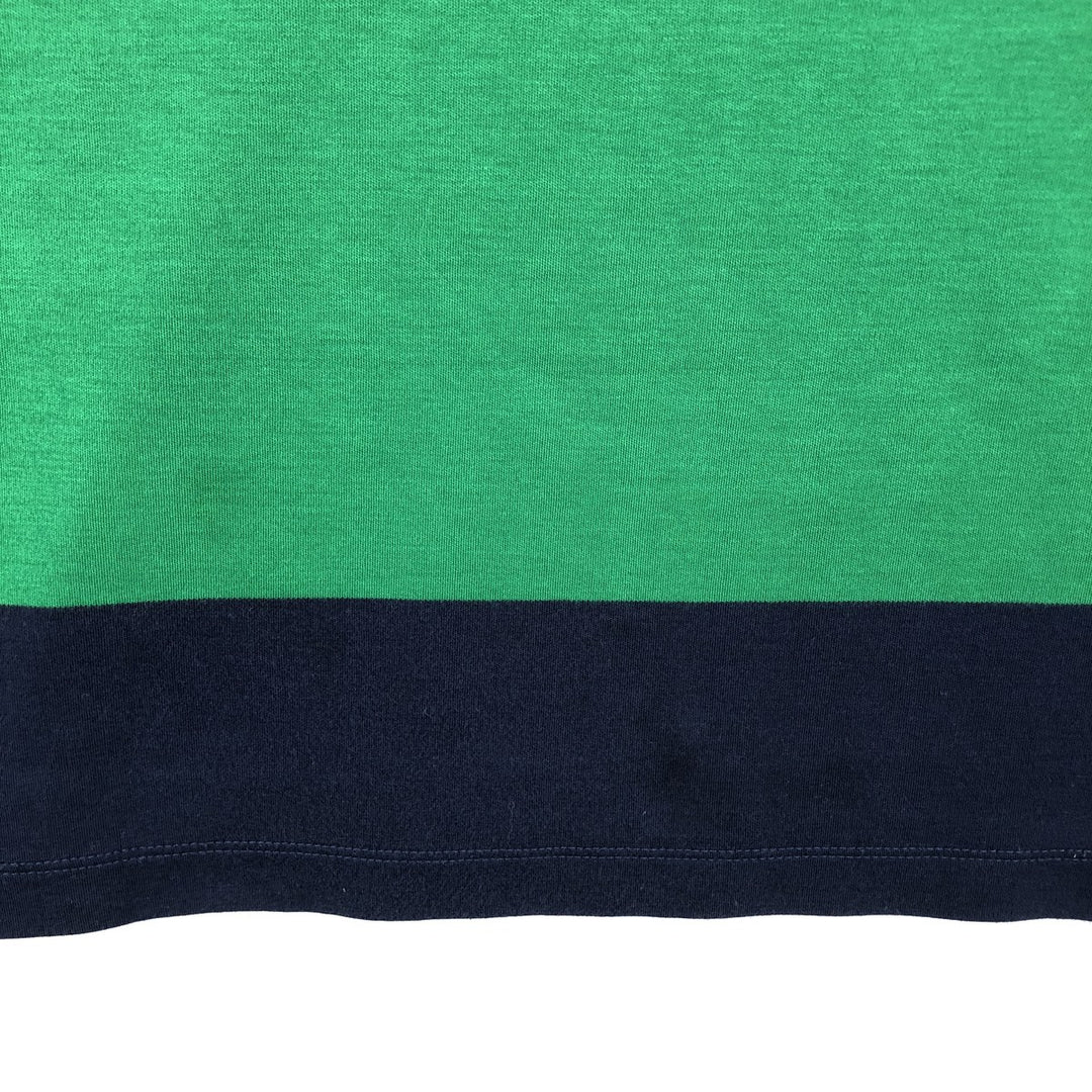 Ralph Lauren POLO RALPH LAUREN Striped Pattern Big Pony Hooded Long-Sleeve T-Shirt (Men's Size M) cotton navy blue type Vintage Second Hand
