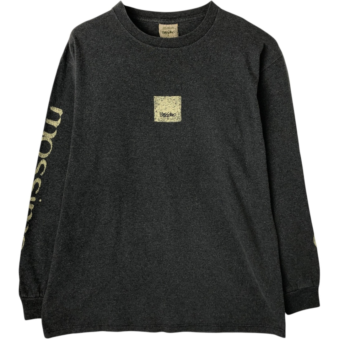 90s-era Mossimo long-sleeved T-shirt, made in USA, men's size S equivalent, vintage. cotton gray type Vintage Second Hand