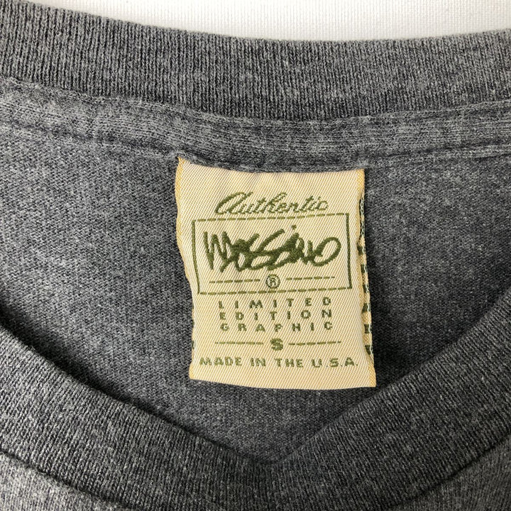 90s-era Mossimo long-sleeved T-shirt, made in USA, men's size S equivalent, vintage. cotton gray type Vintage Second Hand