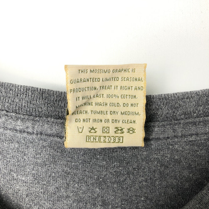 90s-era Mossimo long-sleeved T-shirt, made in USA, men's size S equivalent, vintage. cotton gray type Vintage Second Hand