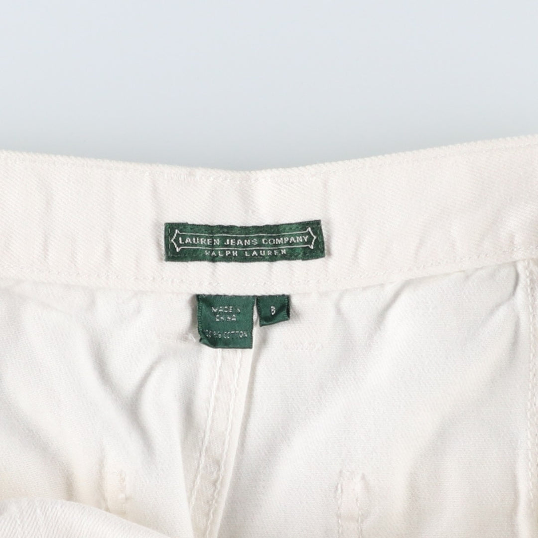 Ralph Lauren LAUREN JEANS COMPANY White Denim Straight Leg Jeans, Women's Size XL (W31 equivalent) cotton white type Vintage Second Hand