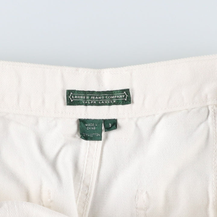 Ralph Lauren LAUREN JEANS COMPANY White Denim Straight Leg Jeans, Women's Size XL (W31 equivalent) cotton white type Vintage Second Hand