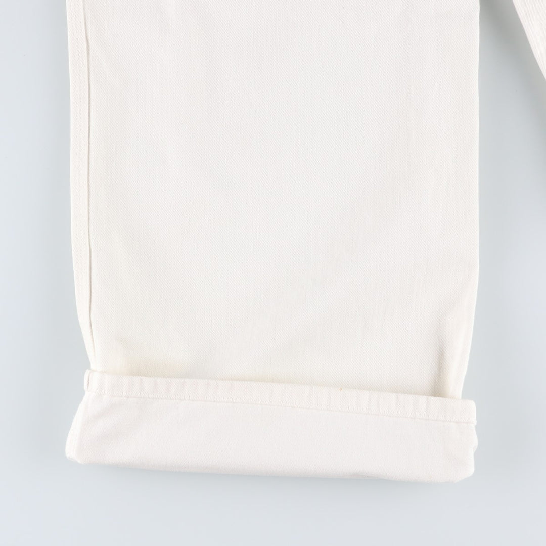 Ralph Lauren LAUREN JEANS COMPANY White Denim Straight Leg Jeans, Women's Size XL (W31 equivalent) cotton white type Vintage Second Hand