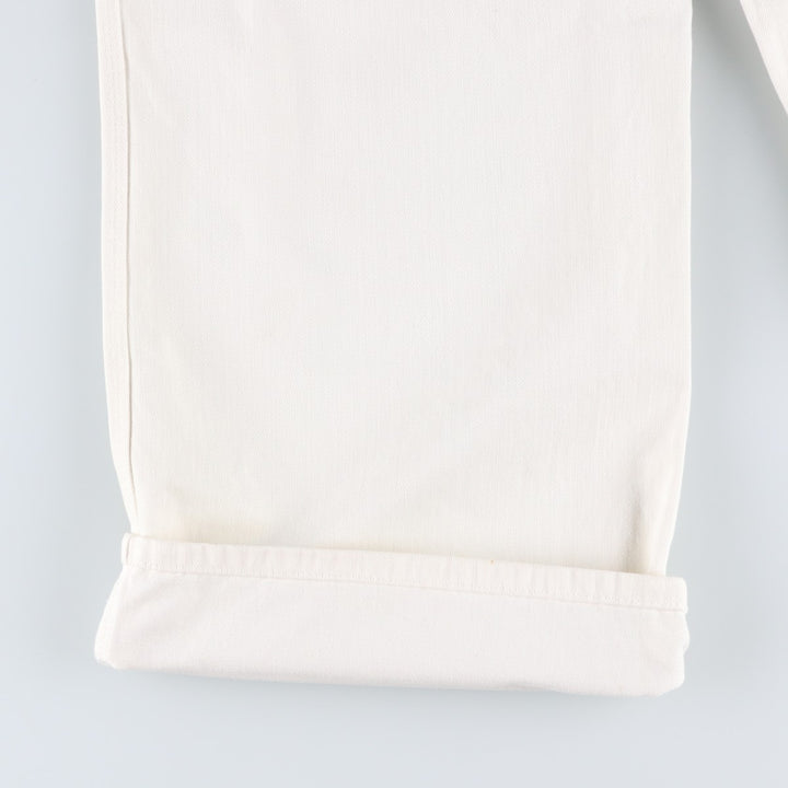 Ralph Lauren LAUREN JEANS COMPANY White Denim Straight Leg Jeans, Women's Size XL (W31 equivalent) cotton white type Vintage Second Hand
