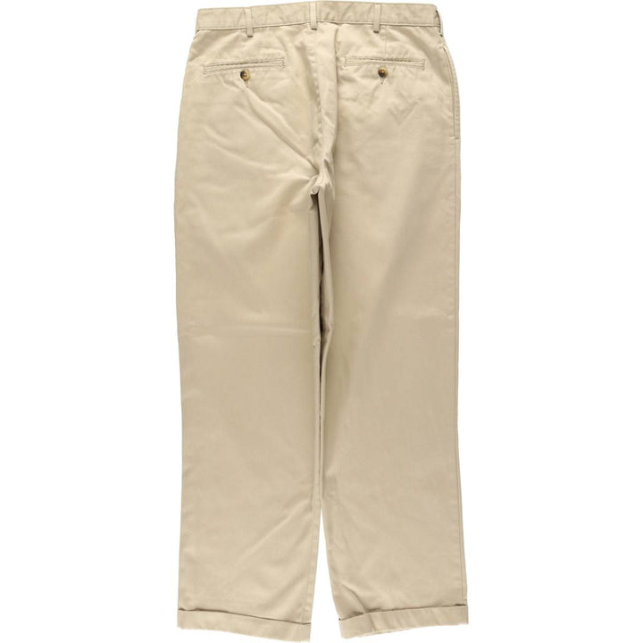 LLBean CLASSIC FIT Two-Pleat Chino Pants, Men's Size W34 (approx.) polyester Beige type Vintage Second Hand