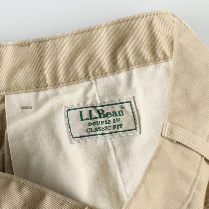 LLBean CLASSIC FIT Two-Pleat Chino Pants, Men's Size W34 (approx.) polyester Beige type Vintage Second Hand