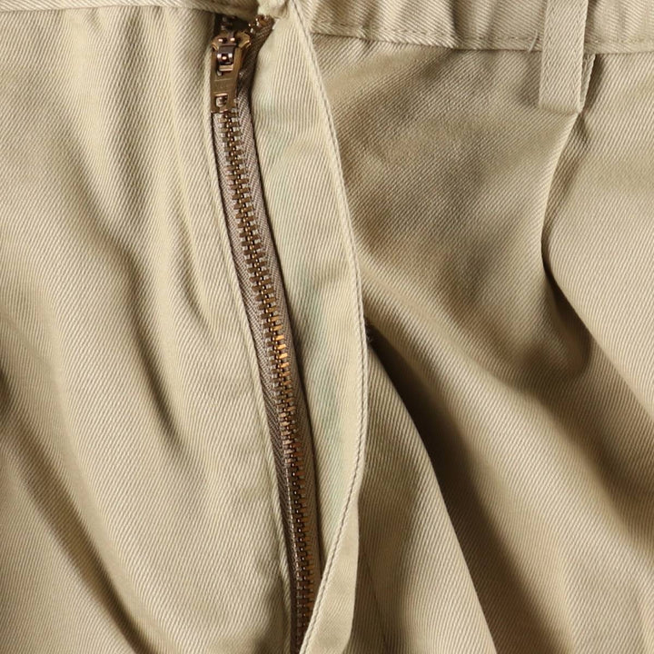 LLBean CLASSIC FIT Two-Pleat Chino Pants, Men's Size W34 (approx.) polyester Beige type Vintage Second Hand
