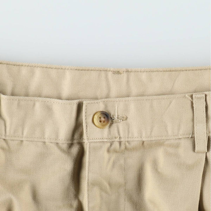 LLBean CLASSIC FIT Two-Pleat Chino Pants, Men's Size W34 (approx.) polyester Beige type Vintage Second Hand