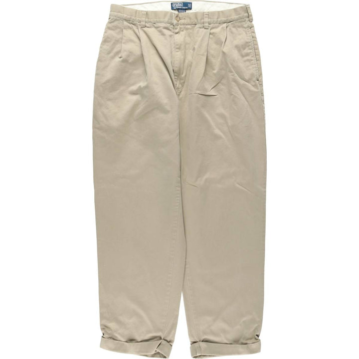 Ralph Lauren POLO by Ralph Lauren HAMMOND PANT, two-pleat chino pants, men's, w34 equivalent cotton Beige type Vintage Second Hand