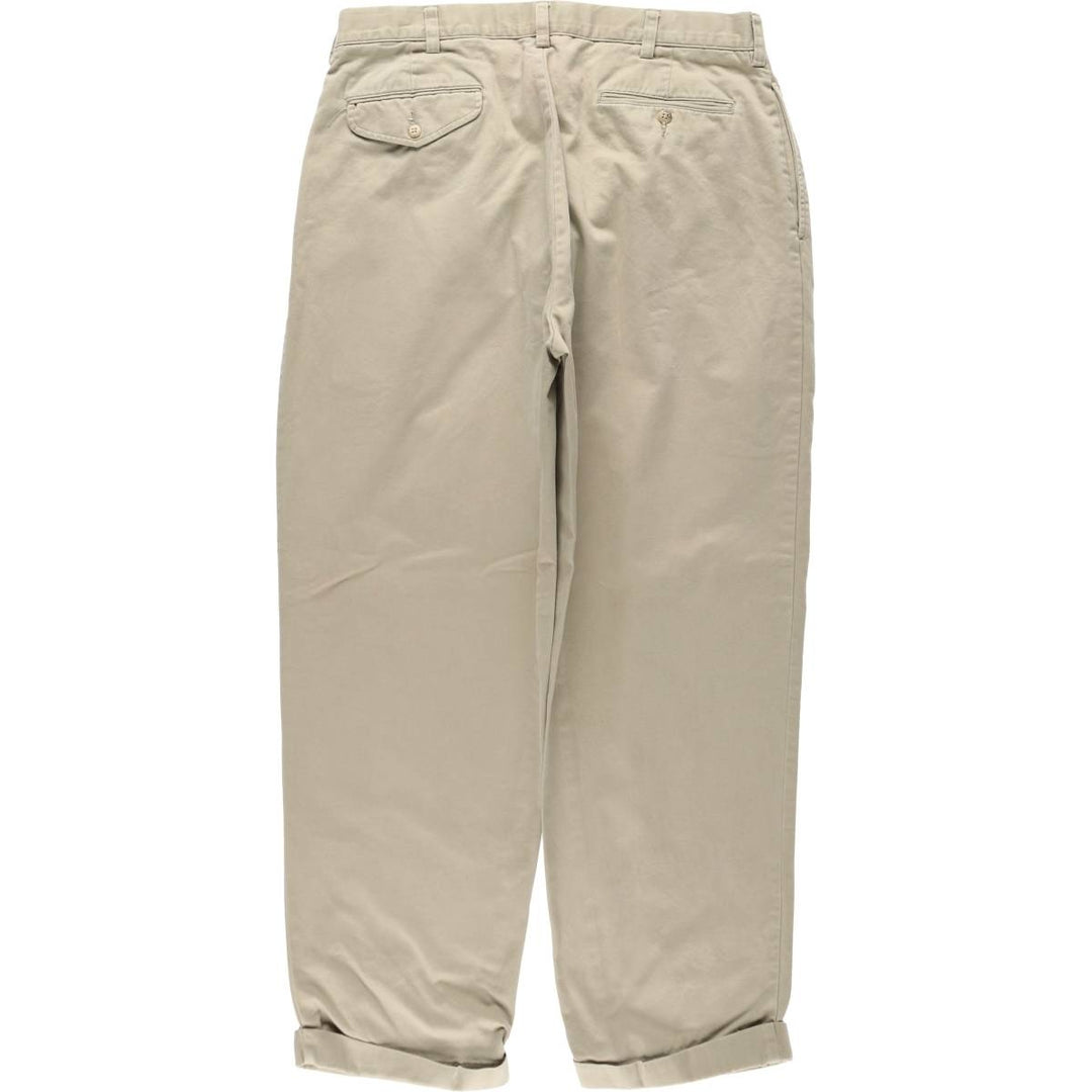 Ralph Lauren POLO by Ralph Lauren HAMMOND PANT, two-pleat chino pants, men's, w34 equivalent cotton Beige type Vintage Second Hand
