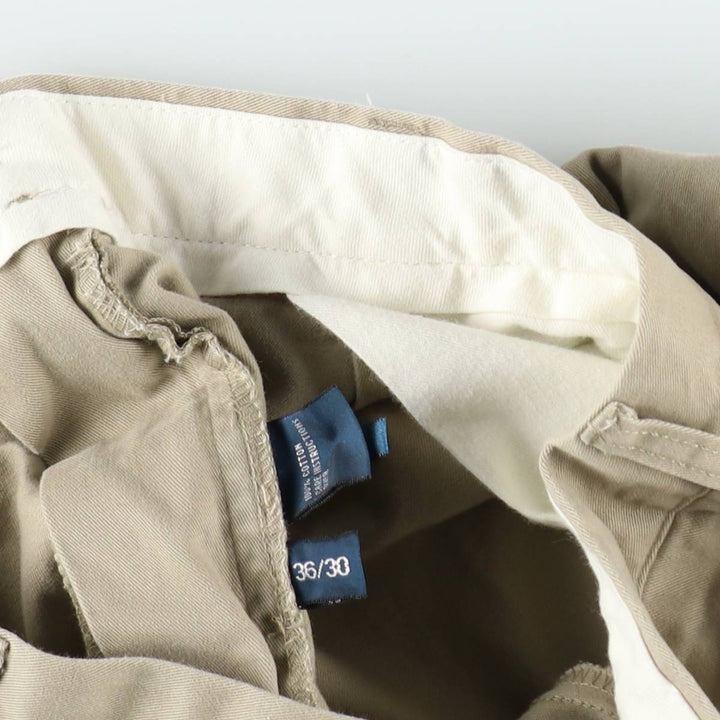 Ralph Lauren POLO by Ralph Lauren HAMMOND PANT, two-pleat chino pants, men's, w34 equivalent cotton Beige type Vintage Second Hand