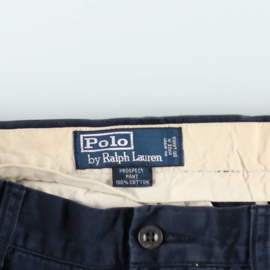 Ralph Lauren POLO by Ralph Lauren PROSPECT PANT Chino pants for men, equivalent to w36 cotton navy blue type Vintage Second Hand