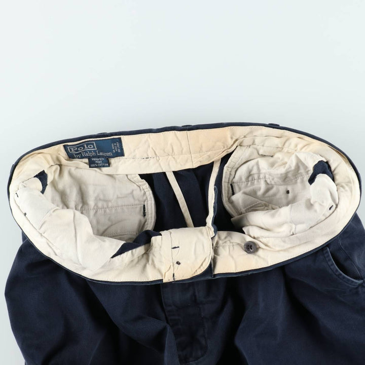 Ralph Lauren POLO by Ralph Lauren PROSPECT PANT Chino pants for men, equivalent to w36 cotton navy blue type Vintage Second Hand