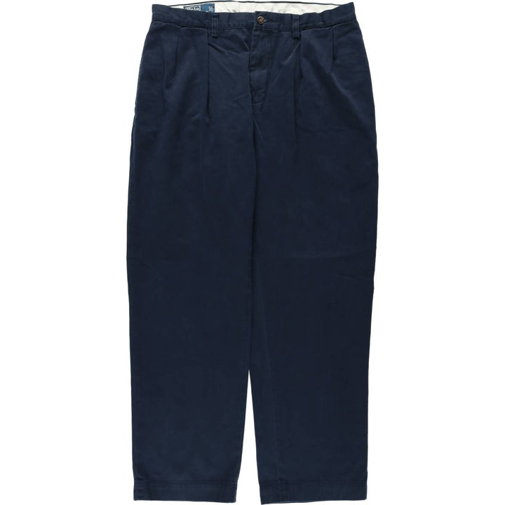 Ralph Lauren POLO by Ralph Lauren ETHAN PANT Two-pleat chino pants for men, size W34 cotton navy blue type Vintage Second Hand