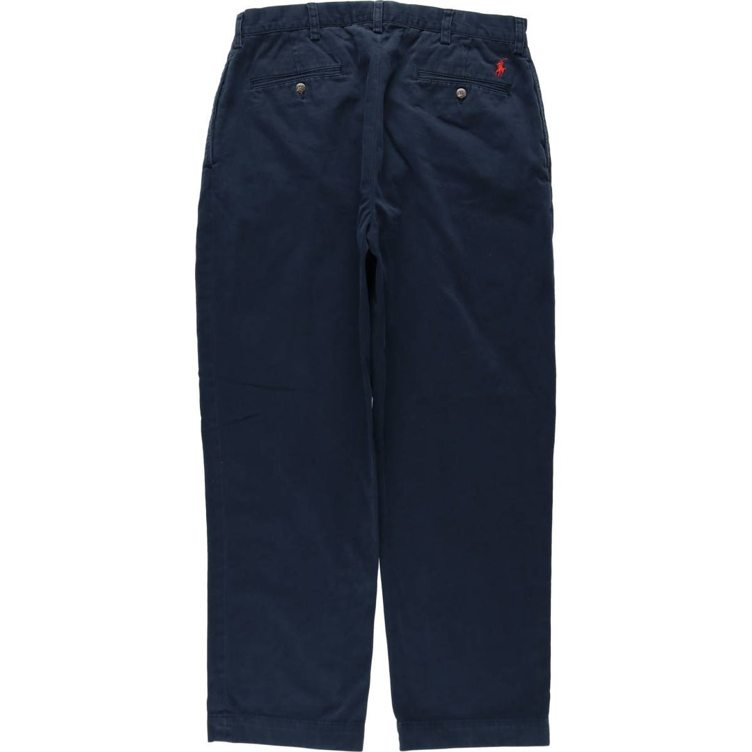 Ralph Lauren POLO by Ralph Lauren ETHAN PANT Two-pleat chino pants for men, size W34 cotton navy blue type Vintage Second Hand